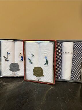 Polo by Ralph Lauren White Embroidered Golf Handkerchiefs - Set of 2